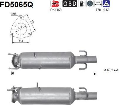 AS FD5065Q - Filtre à particules / à suie, échappement cwaw.fr