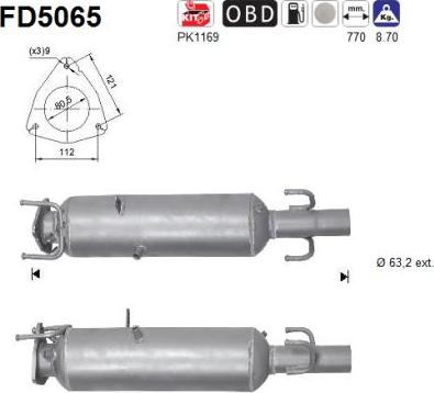 AS FD5065 - Filtre à particules / à suie, échappement cwaw.fr