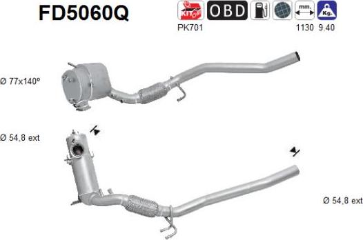 AS FD5060Q - Filtre à particules / à suie, échappement cwaw.fr