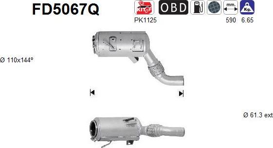 AS FD5067Q - Filtre à particules / à suie, échappement cwaw.fr