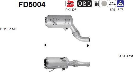 AS FD5004 - Filtre à particules / à suie, échappement cwaw.fr