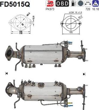 AS FD5015Q - Filtre à particules / à suie, échappement cwaw.fr