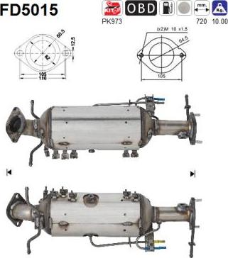 AS FD5015 - Filtre à particules / à suie, échappement cwaw.fr