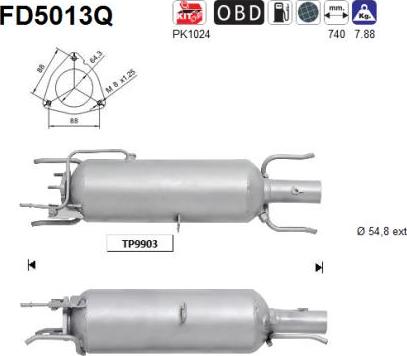 AS FD5013Q - Filtre à particules / à suie, échappement cwaw.fr