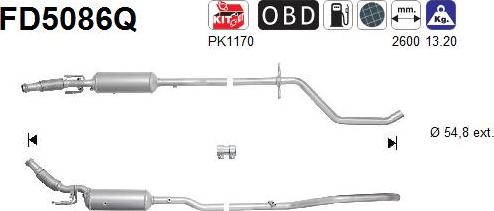 AS FD5086Q - Filtre à particules / à suie, échappement cwaw.fr