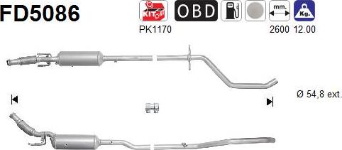 AS FD5086 - Filtre à particules / à suie, échappement cwaw.fr