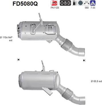 AS FD5080Q - Filtre à particules / à suie, échappement cwaw.fr