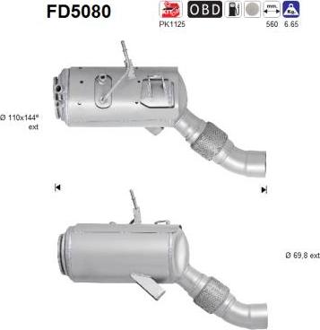 AS FD5080 - Filtre à particules / à suie, échappement cwaw.fr