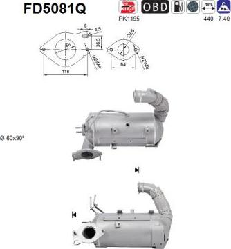 AS FD5081Q - Filtre à particules / à suie, échappement cwaw.fr