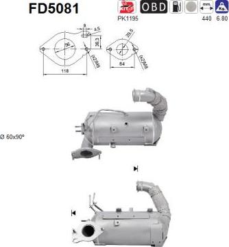 AS FD5081 - Filtre à particules / à suie, échappement cwaw.fr