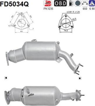 AS FD5034Q - Filtre à particules / à suie, échappement cwaw.fr