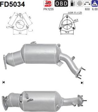 AS FD5034 - Filtre à particules / à suie, échappement cwaw.fr