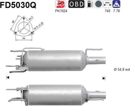 AS FD5030Q - Filtre à particules / à suie, échappement cwaw.fr