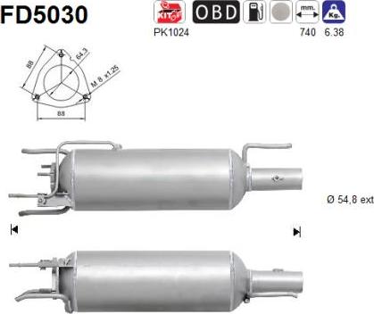 AS FD5030 - Filtre à particules / à suie, échappement cwaw.fr