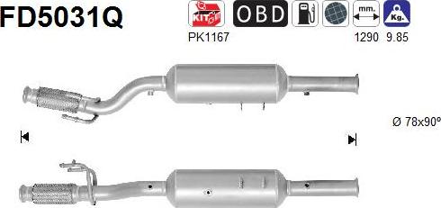 AS FD5031Q - Filtre à particules / à suie, échappement cwaw.fr