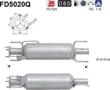 AS FD5020Q - Filtre à particules / à suie, échappement cwaw.fr