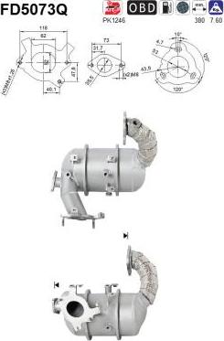 AS FD5073Q - Filtre à particules / à suie, échappement cwaw.fr