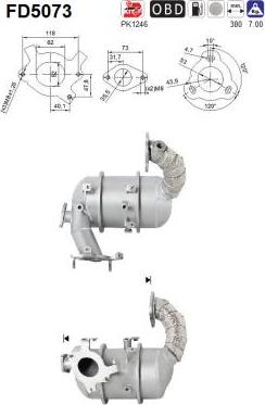 AS FD5073 - Filtre à particules / à suie, échappement cwaw.fr