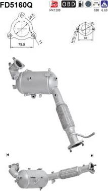 AS FD5160Q - Filtre à particules / à suie, échappement cwaw.fr