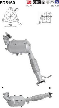 AS FD5160 - Filtre à particules / à suie, échappement cwaw.fr