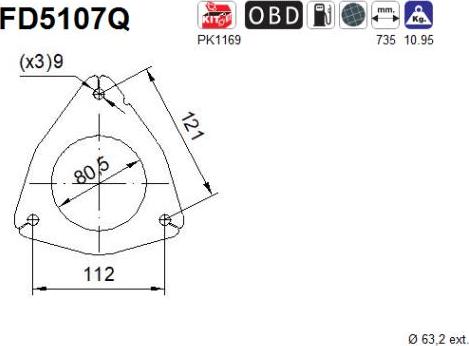 AS FD5107Q - Filtre à particules / à suie, échappement cwaw.fr