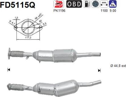 AS FD5115Q - Filtre à particules / à suie, échappement cwaw.fr