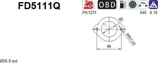 AS FD5111Q - Filtre à particules / à suie, échappement cwaw.fr