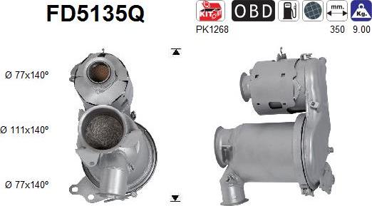 AS FD5135Q - Filtre à particules / à suie, échappement cwaw.fr