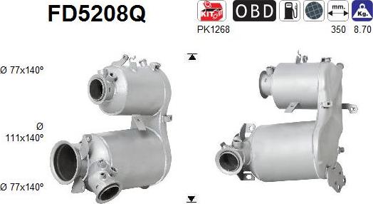 AS FD5208Q - Filtre à particules / à suie, échappement cwaw.fr