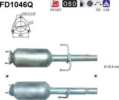 AS FD1046Q - Filtre à particules / à suie, échappement cwaw.fr