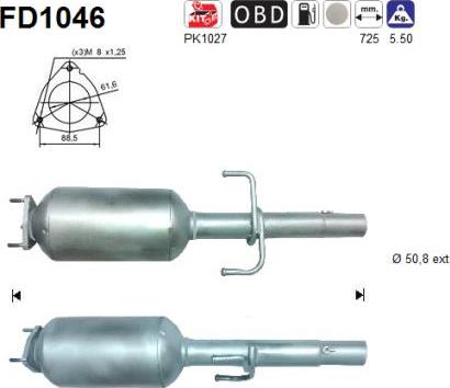 AS FD1046 - Filtre à particules / à suie, échappement cwaw.fr