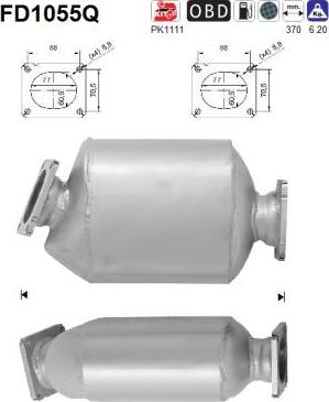 AS FD1055Q - Filtre à particules / à suie, échappement cwaw.fr