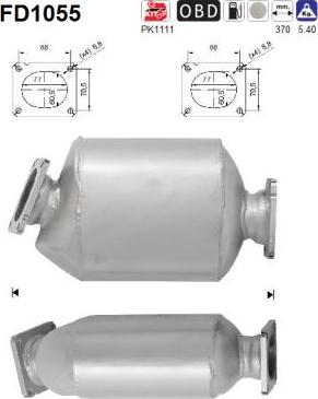 AS FD1055 - Filtre à particules / à suie, échappement cwaw.fr