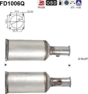 AS FD1006Q - Filtre à particules / à suie, échappement cwaw.fr