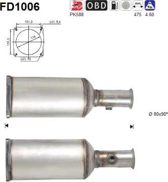 AS FD1006 - Filtre à particules / à suie, échappement cwaw.fr