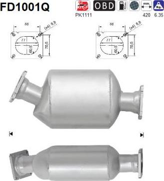 AS FD1001Q - Filtre à particules / à suie, échappement cwaw.fr