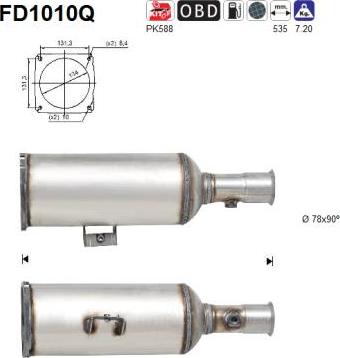 AS FD1010Q - Filtre à particules / à suie, échappement cwaw.fr