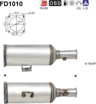 AS FD1010 - Filtre à particules / à suie, échappement cwaw.fr