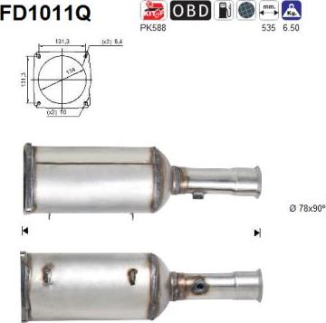 AS FD1011Q - Filtre à particules / à suie, échappement cwaw.fr