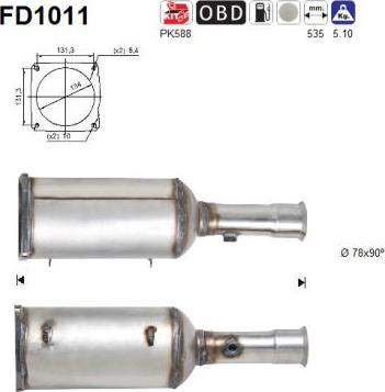 AS FD1011 - Filtre à particules / à suie, échappement cwaw.fr