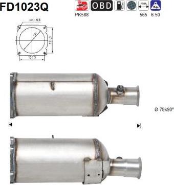 AS FD1023Q - Filtre à particules / à suie, échappement cwaw.fr