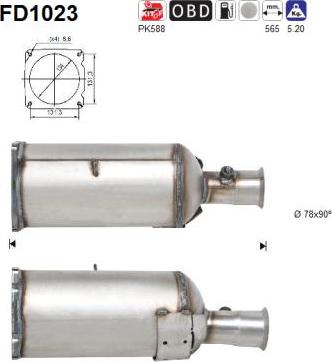 AS FD1023 - Filtre à particules / à suie, échappement cwaw.fr