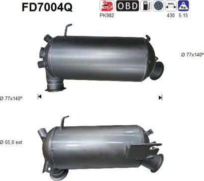 AS FD7004Q - Filtre à particules / à suie, échappement cwaw.fr