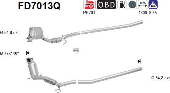 AS FD7013Q - Filtre à particules / à suie, échappement cwaw.fr