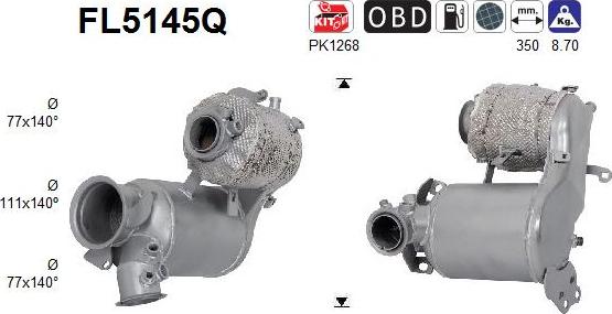 AS FL5145Q - Filtre à particules / à suie, échappement cwaw.fr