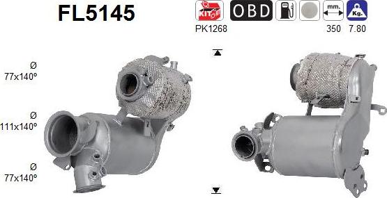 AS FL5145 - Filtre à particules / à suie, échappement cwaw.fr