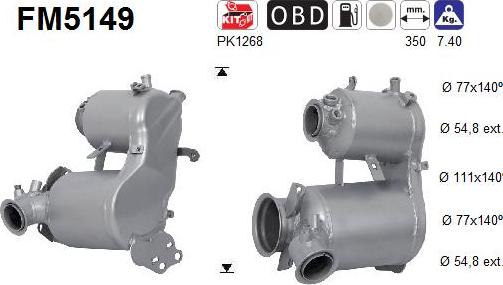 AS FM5149 - Filtre à particules / à suie, échappement cwaw.fr