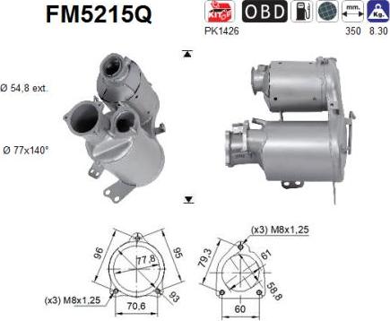 AS FM5215Q - Filtre à particules / à suie, échappement cwaw.fr