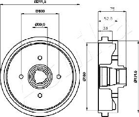 Ashika 56-00-0901 - Tambour de frein cwaw.fr