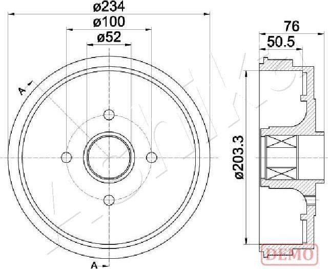 Ashika 56-00-0409C - Tambour de frein cwaw.fr